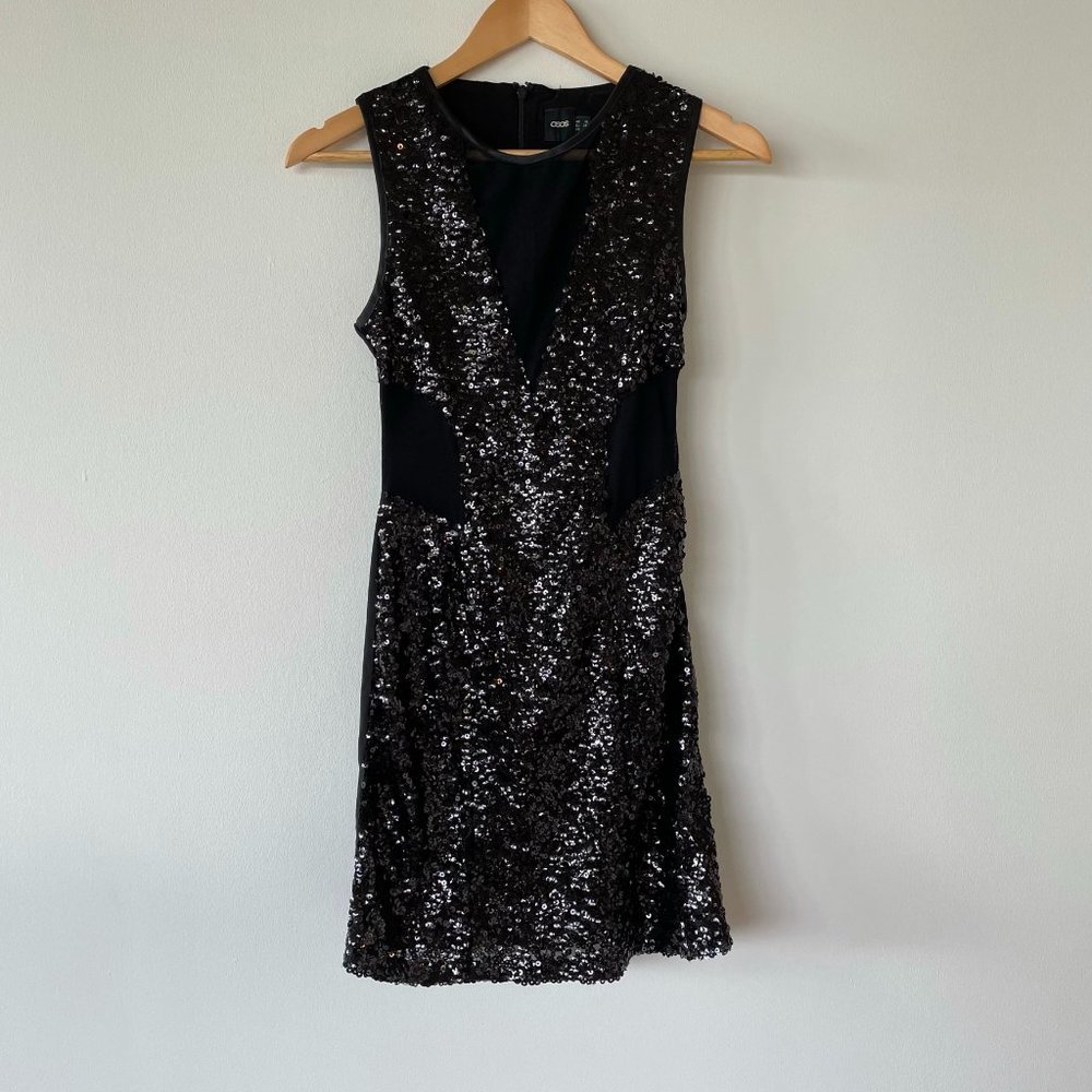 ASOS Sequin Mesh Mini Dress